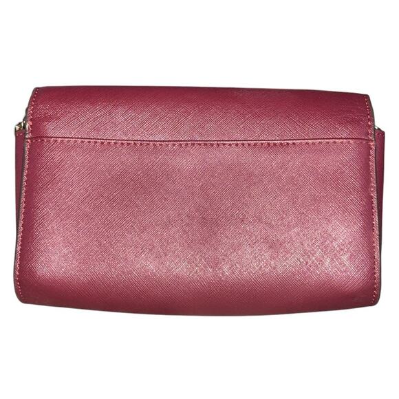 Kate Spade Cameron Small Flap Leather Burgundy Crossbody Bag - Picture 2 of 9